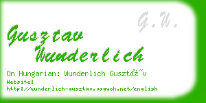 gusztav wunderlich business card
